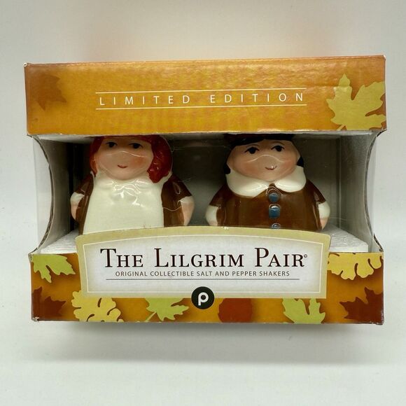The Pilgrim Pair Salt & Pepper Shakers Limited‎ Edition LiLGRIM Publix New - Picture 1 of 2